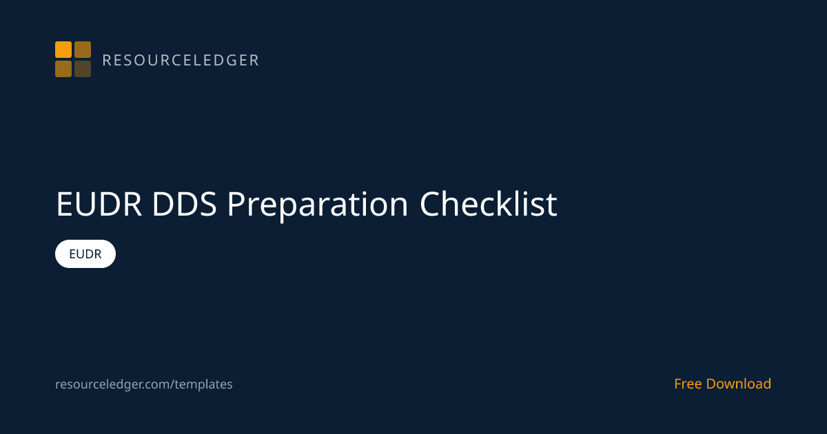 EUDR DDS Preparation Checklist — Free Download | ResourceLedger